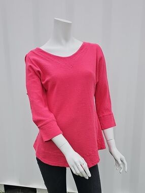 Just Cotton by Pretty Women 100% Cotton Pink Cutout Sleeve Top S/M